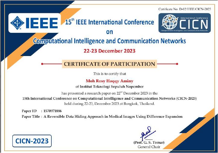 CICN 2023 certificate of participation