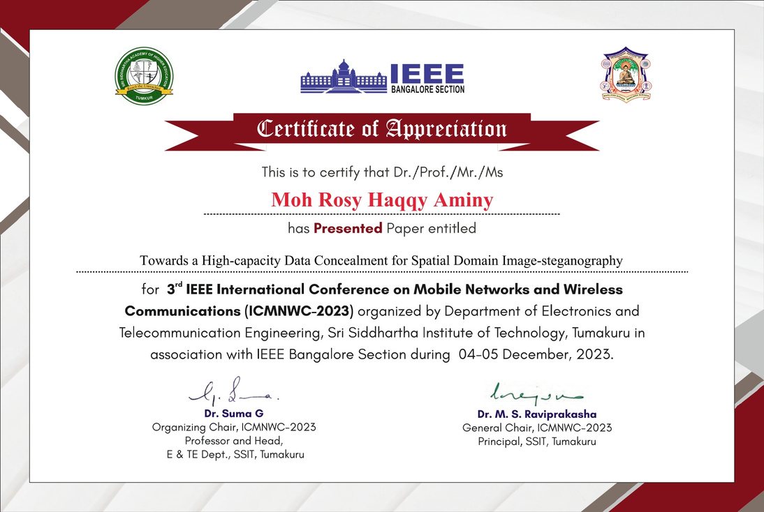 ICMNWC 2023 certificate of appreciation