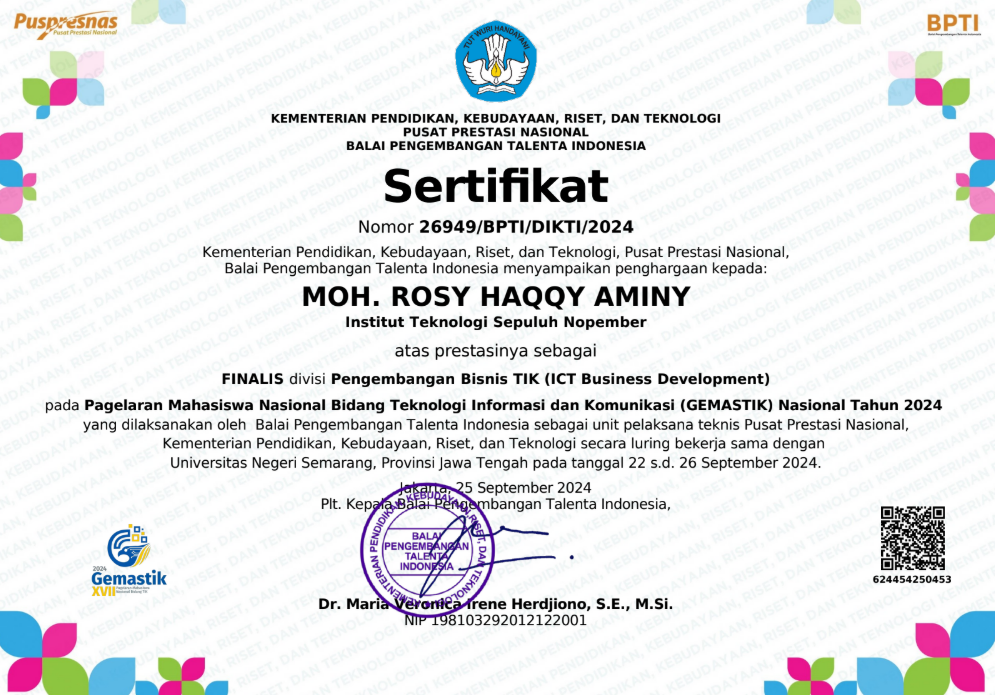 GEMASTIK 2024 Certificate